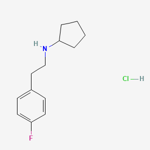 molecular formula C13H19ClFN B1469773 N-[2-(4-fluorophenyl)ethyl]cyclopentanamine hydrochloride CAS No. 1384428-50-5