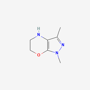 molecular formula C7H11N3O B1469774 1,3-dimethyl-1H,4H,5H,6H-pyrazolo[3,4-b][1,4]oxazine CAS No. 1384430-50-5