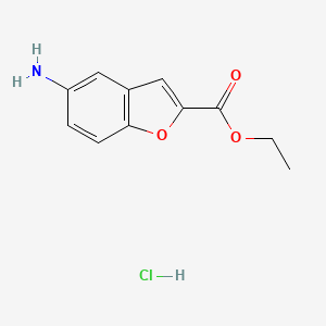molecular formula C11H12ClNO3 B1469777 Ethyl 5-aminobenzofuran-2-carboxylate hydrochloride CAS No. 183288-42-8