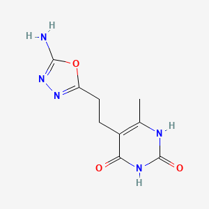 molecular formula C9H11N5O3 B1469781 5-[2-(5-amino-1,3,4-oxadiazol-2-yl)ethyl]-6-methylpyrimidine-2,4(1H,3H)-dione CAS No. 1447963-62-3