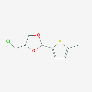 molecular formula C9H11ClO2S B1469783 4-(Chloromethyl)-2-(5-methylthiophen-2-yl)-1,3-dioxolane CAS No. 1556064-90-4