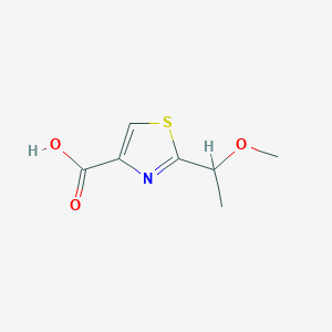 molecular formula C7H9NO3S B1469785 2-(1-Methoxyethyl)-1,3-thiazole-4-carboxylic acid CAS No. 955400-89-2