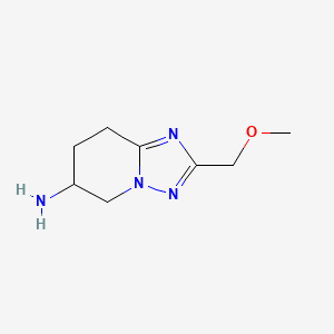 molecular formula C8H14N4O B1469788 2-(methoxymethyl)-5H,6H,7H,8H-[1,2,4]triazolo[1,5-a]pyridin-6-amine CAS No. 1384427-82-0