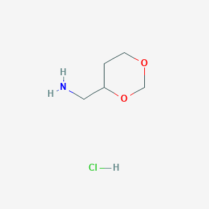 molecular formula C5H12ClNO2 B1469789 1,3-Dioxan-4-ylmethanamine hydrochloride CAS No. 1394042-55-7