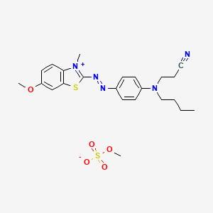 Benzothiazolium, 2-((4-(butyl(2-cyanoethyl)amino)phenyl)azo)-6-methoxy-3-methyl-, methyl sulfate