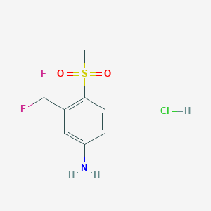 molecular formula C8H10ClF2NO2S B1469796 3-(Difluoromethyl)-4-methanesulfonylaniline hydrochloride CAS No. 1432678-69-7