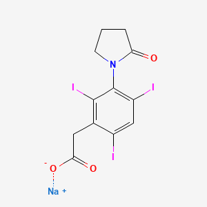 Acetic acid, (3-(2-oxo-1-pyrrolidinyl)-2,4,6-triiodophenyl)-, sodium salt