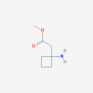 molecular formula C7H13NO2 B1469803 Methyl 2-(1-aminocyclobutyl)acetate CAS No. 1199779-19-5