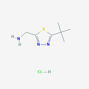 molecular formula C7H14ClN3S B1469804 (5-Tert-butyl-1,3,4-thiadiazol-2-yl)methanamine hydrochloride CAS No. 1384650-22-9