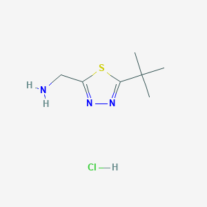 molecular formula C7H14ClN3S B1469804 (5-Terc-butil-1,3,4-tiadiazol-2-il)metanamina clorhidrato CAS No. 1384650-22-9