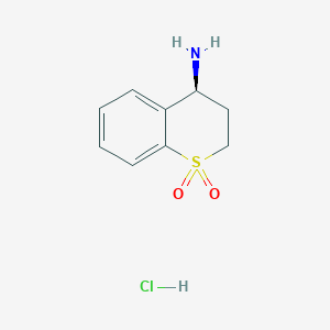 molecular formula C9H12ClNO2S B1469807 (4S)-4-氨基-3,4-二氢-2H-1lambda6-苯并噻吩-1,1-二酮盐酸盐 CAS No. 1423040-73-6