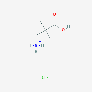 molecular formula C6H14ClNO2 B1469812 2-(Azaniumylmethyl)-2-methylbutanoic acid chloride CAS No. 1485425-33-9