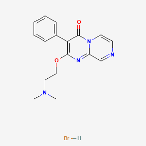 4H-Pyrazino(1,2-a)pyrimidin-4-one, 2-(2-dimethylaminoethoxy)-3-phenyl-, hydrobromide