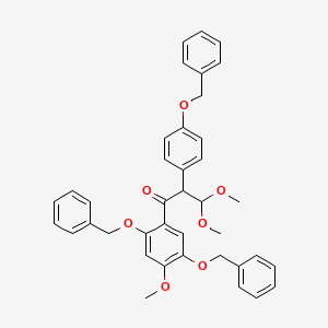 molecular formula C39H38O7 B1469813 3,3-Dimethoxy-1-[5-methoxy-1,4-bis(phenylmethoxy)phenyl]-2-[4-(phenylmethoxy)phenyl]-1-propanone CAS No. 58115-19-8