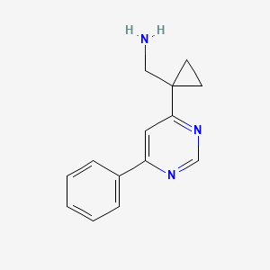 molecular formula C14H15N3 B1469817 [1-(6-Phenylpyrimidin-4-yl)cyclopropyl]methanamine CAS No. 1706433-75-1
