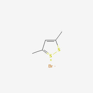 molecular formula C5H7BrS2 B14698192 1,2-Dithiol-1-ium, 3,5-dimethyl-, bromide CAS No. 20365-60-0