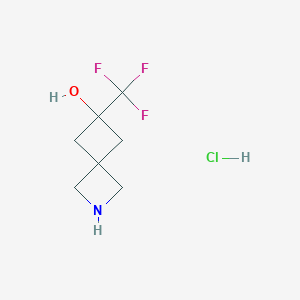 molecular formula C7H11ClF3NO B1469820 6-(Trifluoromethyl)-2-azaspiro[3.3]heptan-6-ol hydrochloride CAS No. 1384431-10-0