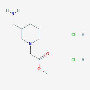 molecular formula C9H20Cl2N2O2 B1469821 Methyl 2-[3-(aminomethyl)piperidin-1-yl]acetate dihydrochloride CAS No. 1423024-40-1