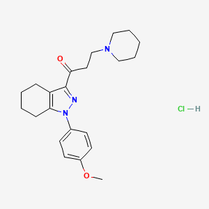 1-Propanone, 1-(4,5,6,7-tetrahydro-1-(p-methoxyphenyl)-1H-indazol-3-yl)-3-piperidino-, monohydrochloride