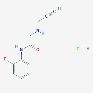 molecular formula C11H12ClFN2O B1469822 N-(2-fluorophenyl)-2-[(prop-2-yn-1-yl)amino]acetamide hydrochloride CAS No. 1423031-06-4