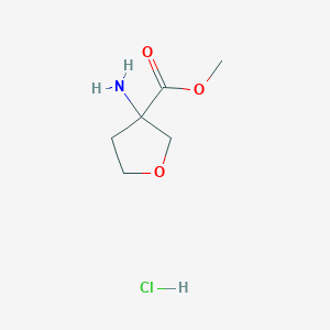 molecular formula C6H12ClNO3 B1469830 Methyl 3-aminooxolane-3-carboxylate hydrochloride CAS No. 1384431-37-1
