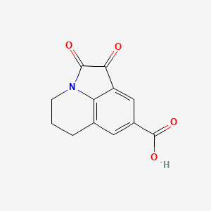 molecular formula C12H9NO4 B1469846 2,3-Dioxo-1-azatricyclo[6.3.1.0^{4,12}]dodeca-4(12),5,7-triene-6-carboxylic acid CAS No. 1384429-51-9