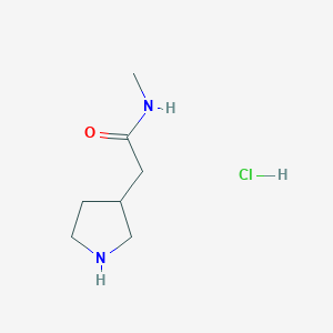 molecular formula C7H15ClN2O B1469858 N-甲基-2-(3-吡咯烷基)乙酰胺盐酸盐 CAS No. 1609402-95-0