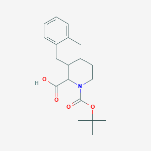 molecular formula C19H27NO4 B1469865 1-(tert-Butoxycarbonyl)-3-(2-methylbenzyl)-2-piperidinecarboxylic acid CAS No. 2197415-21-5