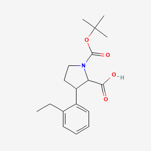 molecular formula C18H25NO4 B1469866 1-(tert-Butoxycarbonyl)-3-(2-ethylphenyl)-2-pyrrolidinecarboxylic acid CAS No. 2197427-84-0