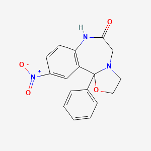 2,3,7,11b-Tetrahydro-10-nitro-11b-phenyloxazolo(3,2-d)(1,4)benzodiazepin-6(5H)-one