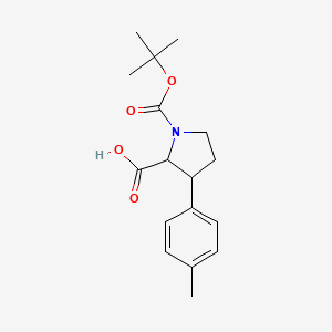 molecular formula C17H23NO4 B1469868 1-(tert-Butoxycarbonyl)-3-(4-methylphenyl)-2-pyrrolidinecarboxylic acid CAS No. 1822493-31-1