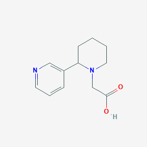 molecular formula C12H16N2O2 B1469869 2-(2-(Pyridin-3-yl)piperidin-1-yl)acetic acid CAS No. 933709-89-8
