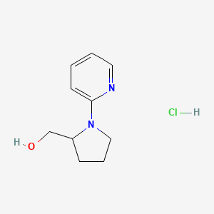 molecular formula C10H15ClN2O B1469872 [1-(Pyridin-2-YL)pyrrolidin-2-YL]methanol hydrochloride CAS No. 2034156-84-6