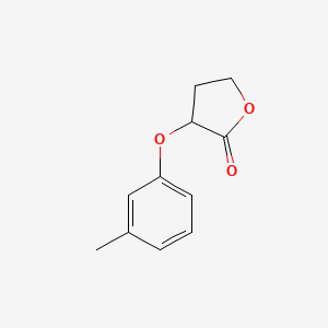 molecular formula C11H12O3 B14698734 3-(3-Methylphenoxy)oxolan-2-one CAS No. 31145-62-7