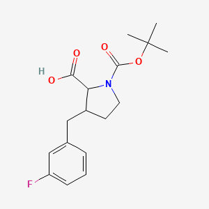 molecular formula C17H22FNO4 B1469878 1-(tert-Butoxycarbonyl)-3-(3-fluorobenzyl)-2-pyrrolidinecarboxylic acid CAS No. 2197409-71-3