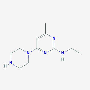 molecular formula C11H19N5 B1469882 N-ethyl-4-methyl-6-(piperazin-1-yl)pyrimidin-2-amine CAS No. 1516086-00-2
