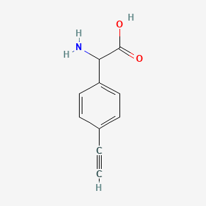 molecular formula C10H9NO2 B1469895 2-Amino-2-(4-ethynylphenyl)acetic acid CAS No. 1822548-33-3