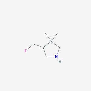 molecular formula C7H14FN B1469910 4-(Fluoromethyl)-3,3-dimethylpyrrolidine CAS No. 2092800-79-6