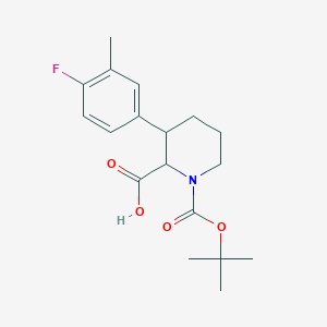 molecular formula C18H24FNO4 B1469921 1-(tert-Butoxycarbonyl)-3-(4-fluoro-3-methylphenyl)-2-piperidinecarboxylic acid CAS No. 2197416-12-7