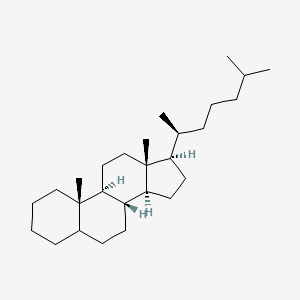 molecular formula C27H48 B14699232 (8R,9S,10S,13R,14S,17R)-10,13-dimethyl-17-[(2S)-6-methylheptan-2-yl]-2,3,4,5,6,7,8,9,11,12,14,15,16,17-tetradecahydro-1H-cyclopenta[a]phenanthrene CAS No. 25269-18-5