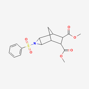 molecular formula C17H19NO6S B14699258 Dimethyl 3-(phenylsulfonyl)-3-azatricyclo[3.2.1.02,4]octane-6,7-dicarboxylate CAS No. 22203-52-7