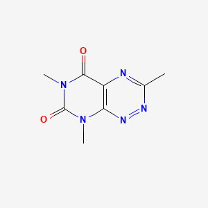 molecular formula C8H9N5O2 B14699296 Pyrimido[5,4-e]-1,2,4-triazine-5,7(6H,8H)-dione, 3,6,8-trimethyl- CAS No. 25696-97-3