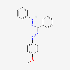 molecular formula C20H18N4O B14699311 Diazene, (4-methoxyphenyl)[phenyl(phenylhydrazono)methyl]- CAS No. 20648-42-4