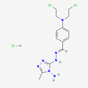 3-(2-(4-(Bis(2-chloroethyl)amino)benzylidene)hydrazinyl)-5-methyl-4H-1,2,4-triazol-4-amine hydrochloride