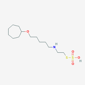 molecular formula C14H29NO4S2 B14699345 S-2-(((5-Cycloheptyloxy)pentyl)amino)ethyl thiosulfate CAS No. 21224-45-3