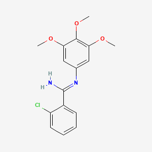 molecular formula C16H17ClN2O3 B14699356 o-Chloro-N-(3,4,5-trimethoxyphenyl)benzamidine CAS No. 23564-80-9