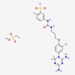 5-[3-[2-Chloro-4-(4,6-diamino-2,2-dimethyl-1,3,5-triazin-1-yl)phenoxy]propylcarbamoylamino]-2-methylbenzenesulfonyl fluoride;ethanesulfonic acid