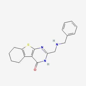 (1)Benzothieno(2,3-d)pyrimidin-4(3H)-one, 5,6,7,8-tetrahydro-2-(((phenylmethyl)amino)methyl)-