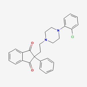 molecular formula C27H25ClN2O2 B14699446 1,3-Indandione, 2-(2-(4-(o-chlorophenyl)-1-piperazinyl)ethyl)-2-phenyl- CAS No. 21569-30-2