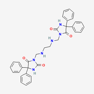 molecular formula C34H32N6O4 B14699541 Hydantoin, 3,3'-(ethylenediiminodimethylene)bis(5,5-diphenyl- CAS No. 21322-39-4